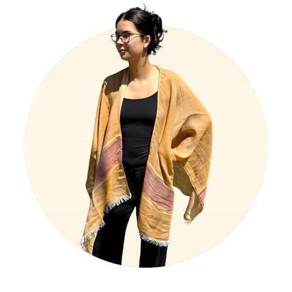 VALENCIA Leinen-Poncho Fb 07