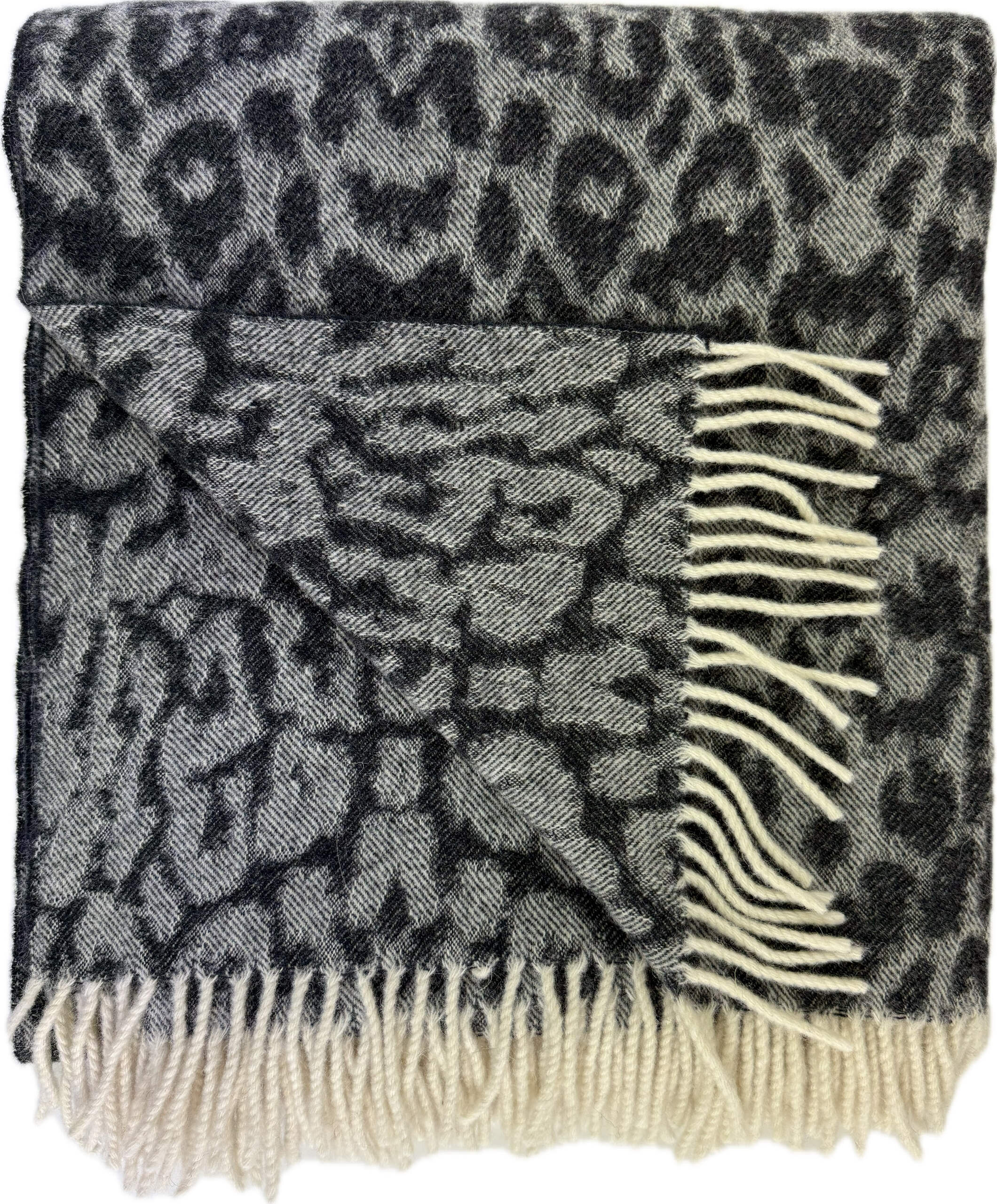 LEOPARD 130X180 LAMMWOLLDECKE anthrazit # 11 – Bild 2