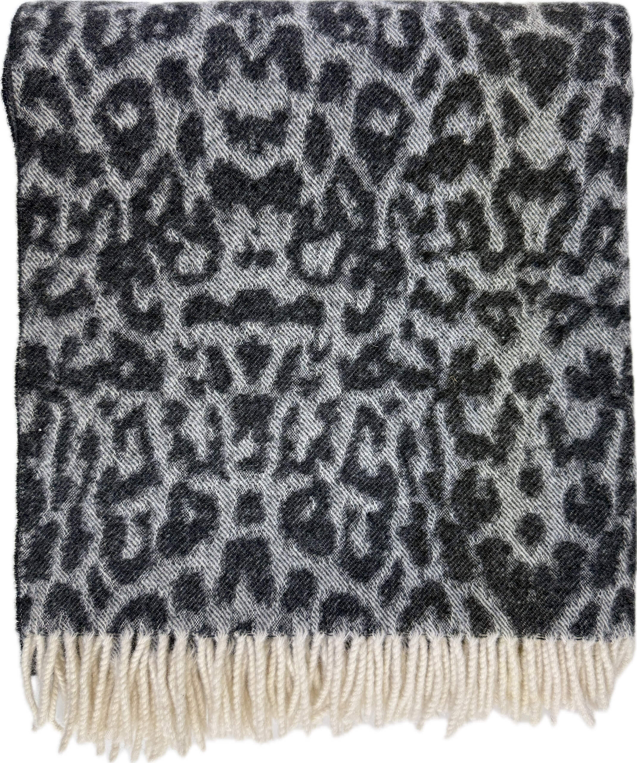 LEOPARD 130X180 LAMMWOLLDECKE anthrazit # 11