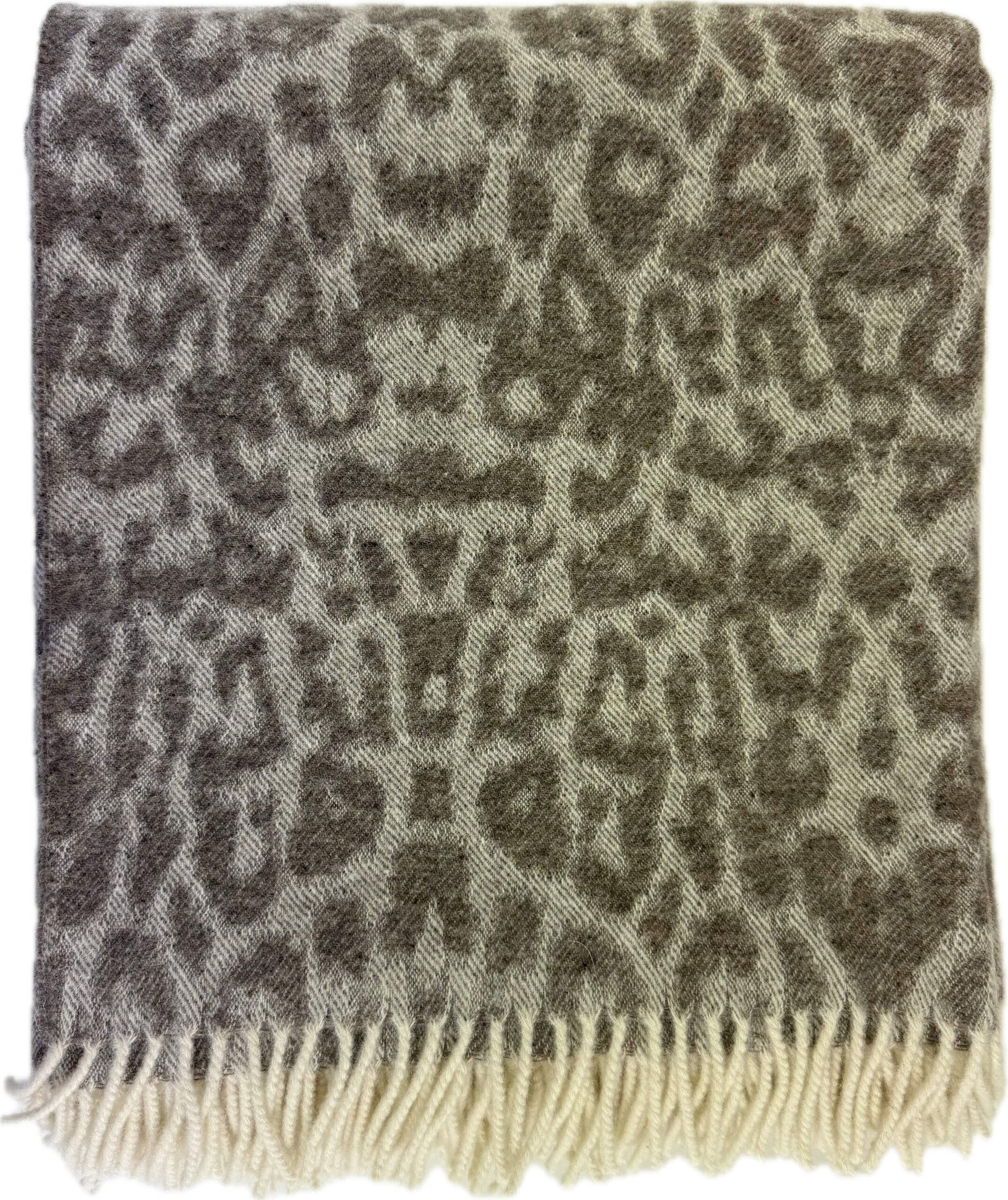 LEOPARD 130X180 LAMMWOLLDECKE braun # 38